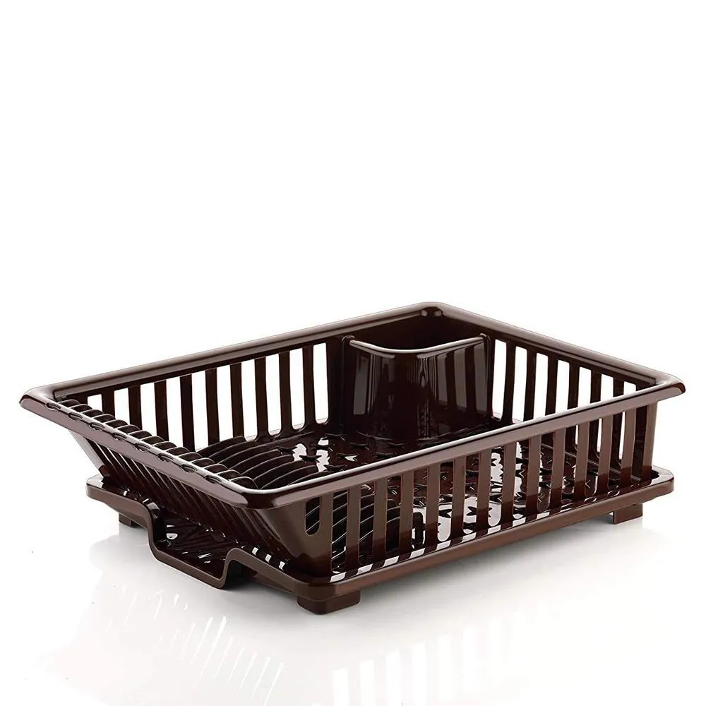 1134 3 in 1 Large Durable Kitchen Sink Dish Rack/Drainer Washing Basket with Tray