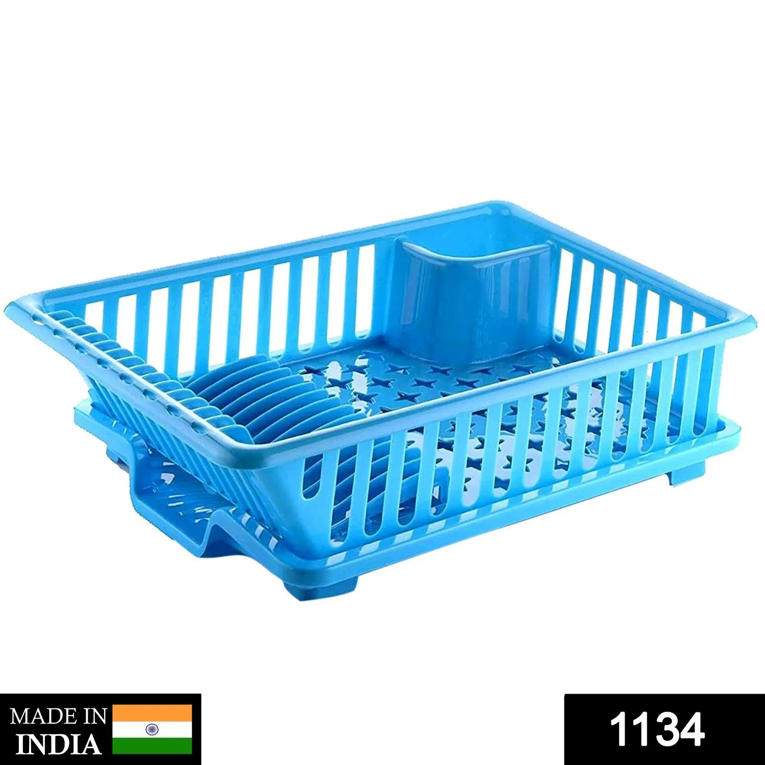 1134 3 in 1 Large Durable Kitchen Sink Dish Rack/Drainer Washing Basket with Tray