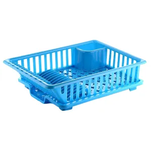 1134 3 in 1 Large Durable Kitchen Sink Dish Rack/Drainer Washing Basket with Tray