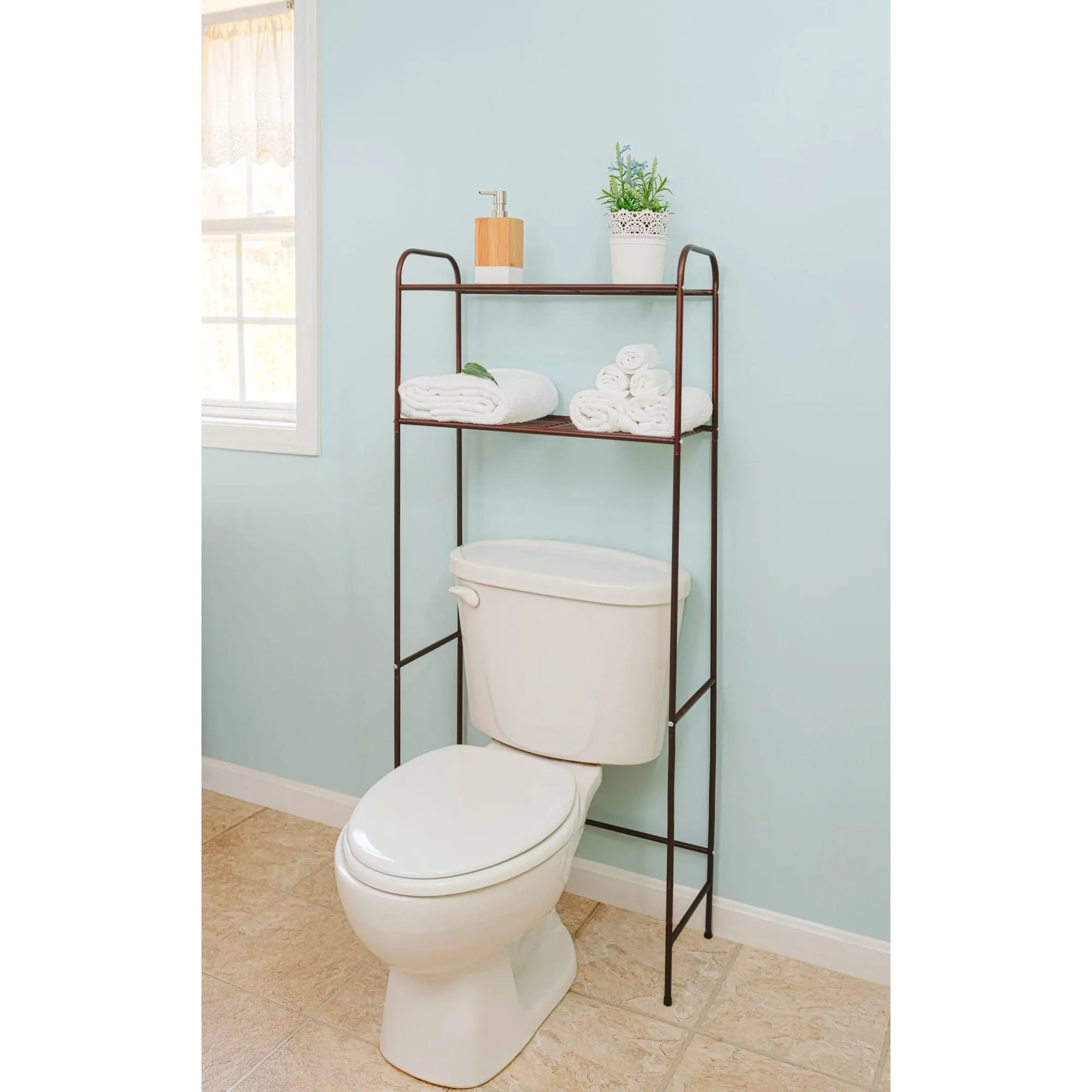 2 Shelf Bathroom Space Saver, Bronze