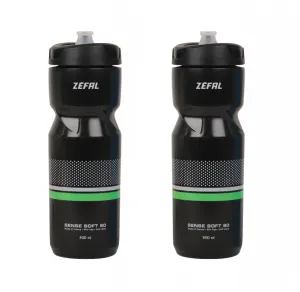 2 x Zefal Sense Soft 80 Water Bottle - 800ml - Black