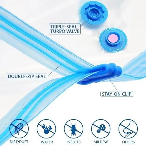 6pcs Vacuum Storage Bag for Clothes Space Saver Compressed Bags with Pump 60x80cm