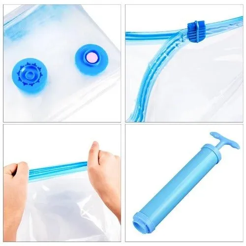 6pcs Vacuum Storage Bag for Clothes Space Saver Compressed Bags with Pump 60x80cm