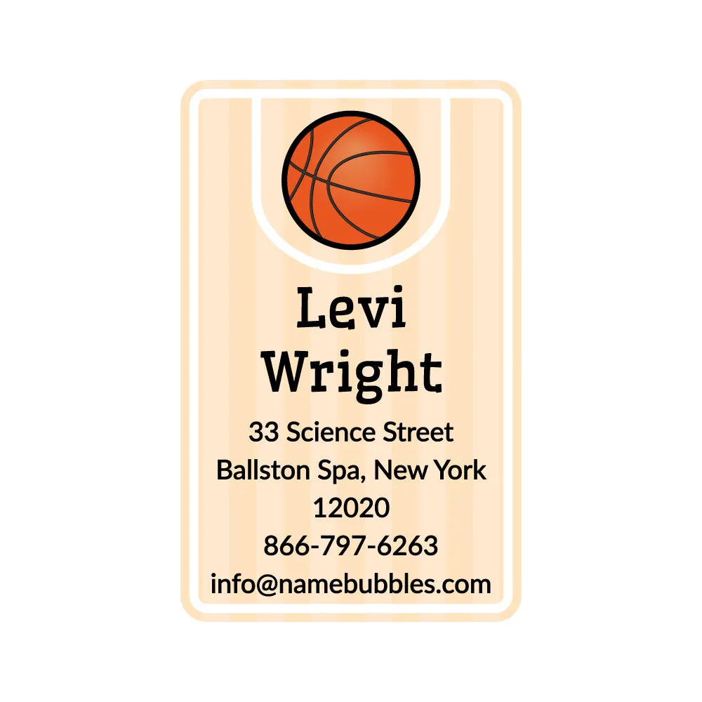 Basketball Luggage Tag Labels