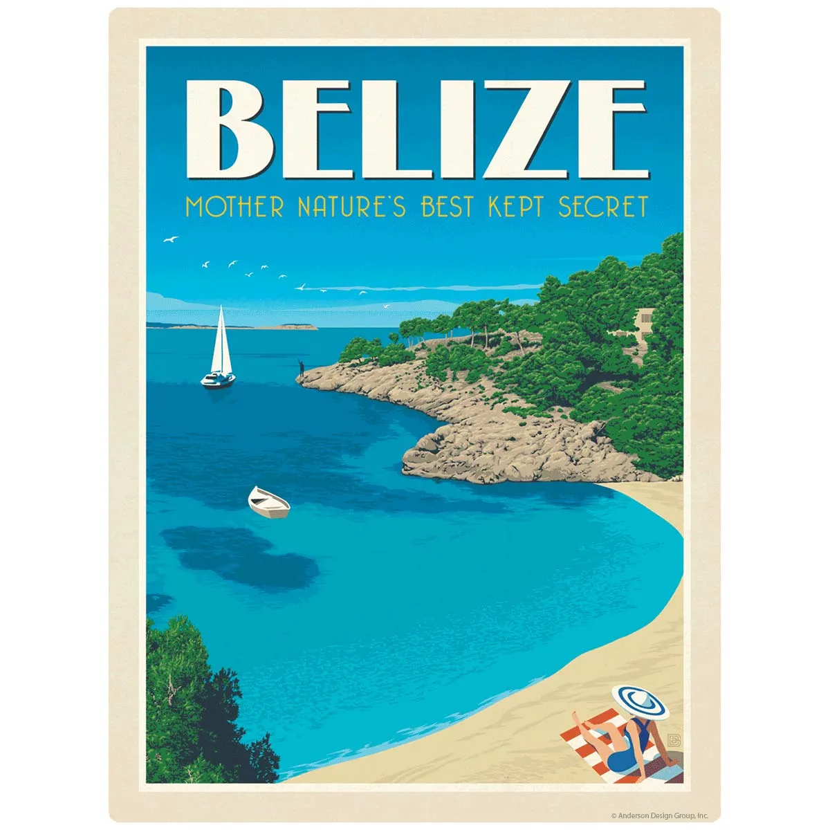 Belize Beach Vinyl Sticker