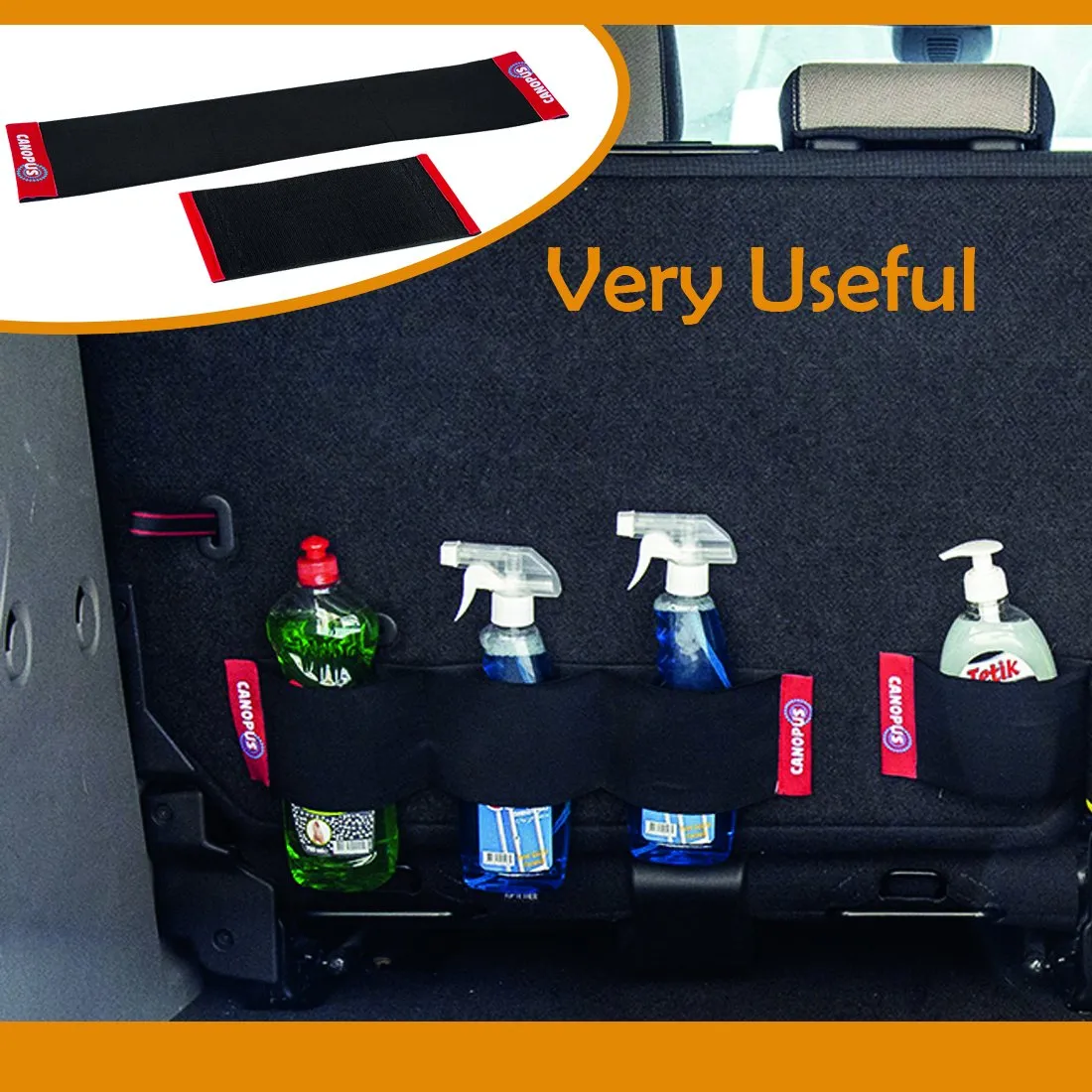 Car Trunk Organizer with Hook and Loop Fasteners