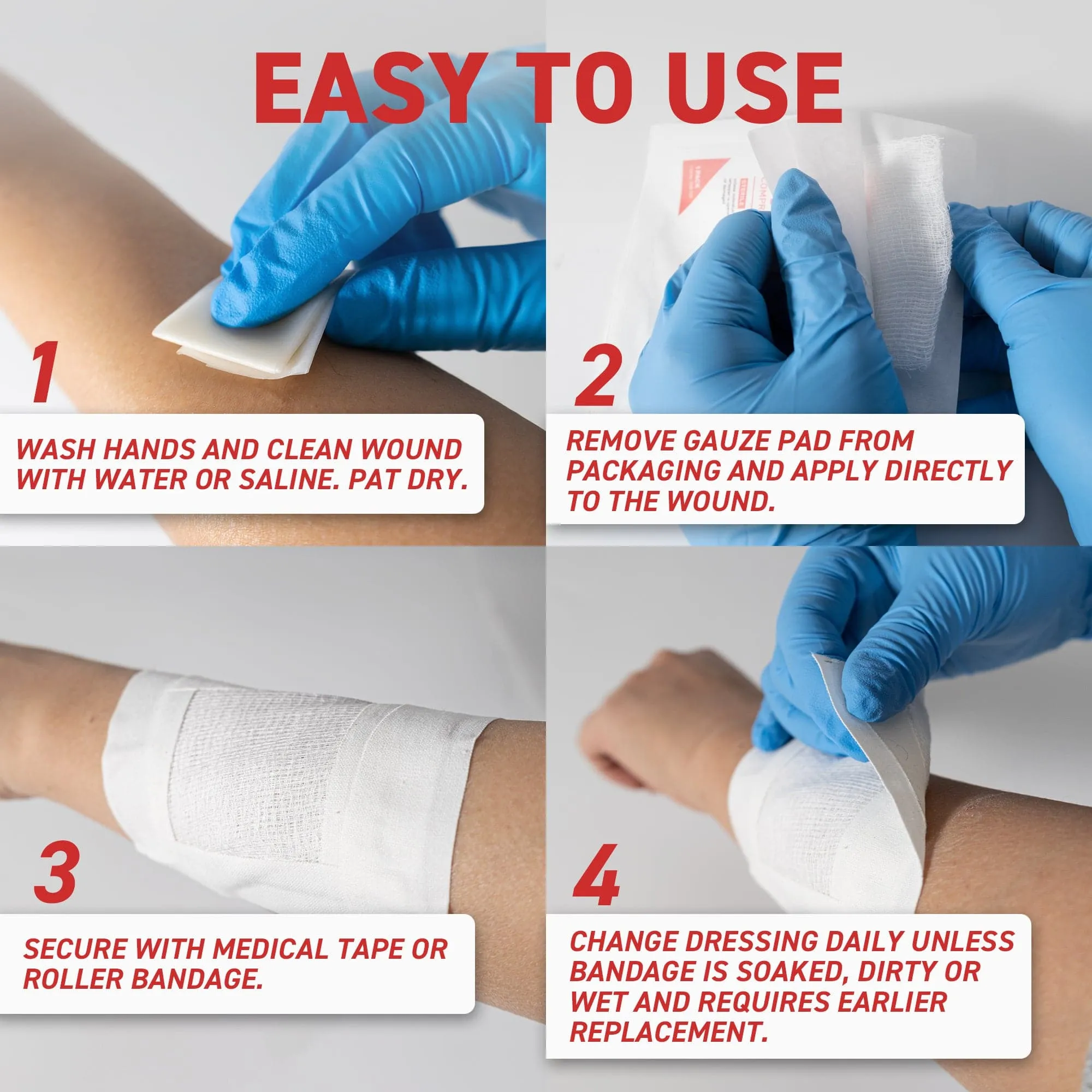 Gauze Pad, 3" x 3", 12-ply, Sterile - Ready First Aid