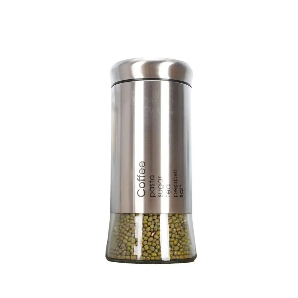 HippoMart Stainless Steel Lid Airtight Glass Canister [Multiple Size]