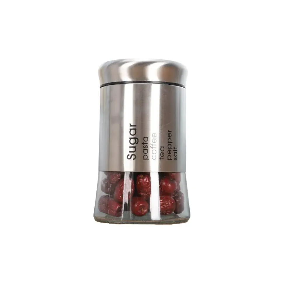 HippoMart Stainless Steel Lid Airtight Glass Canister [Multiple Size]