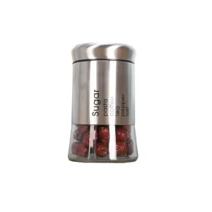 HippoMart Stainless Steel Lid Airtight Glass Canister [Multiple Size]
