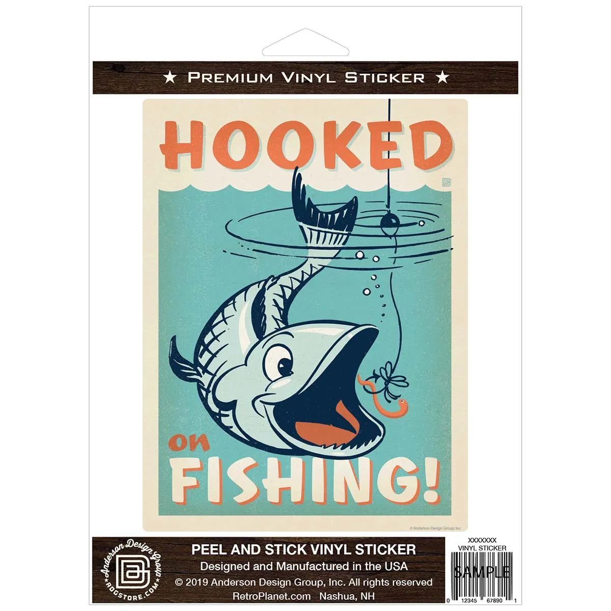 Hooked On Fishing Vinyl Sticker
