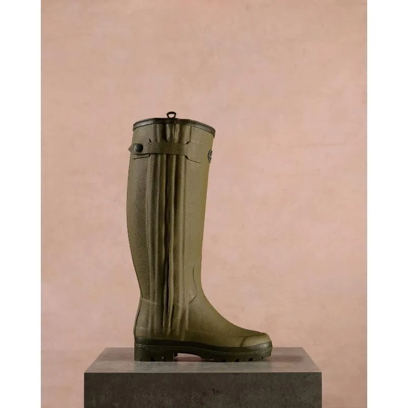 Le Chameau Ladies Chasseur Neoprene Lined Full Zip Boot - Iconic Green