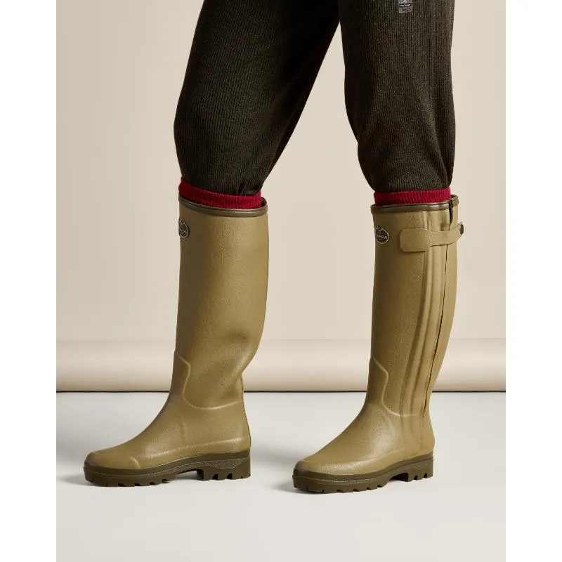 Le Chameau Ladies Chasseur Neoprene Lined Full Zip Boot - Iconic Green