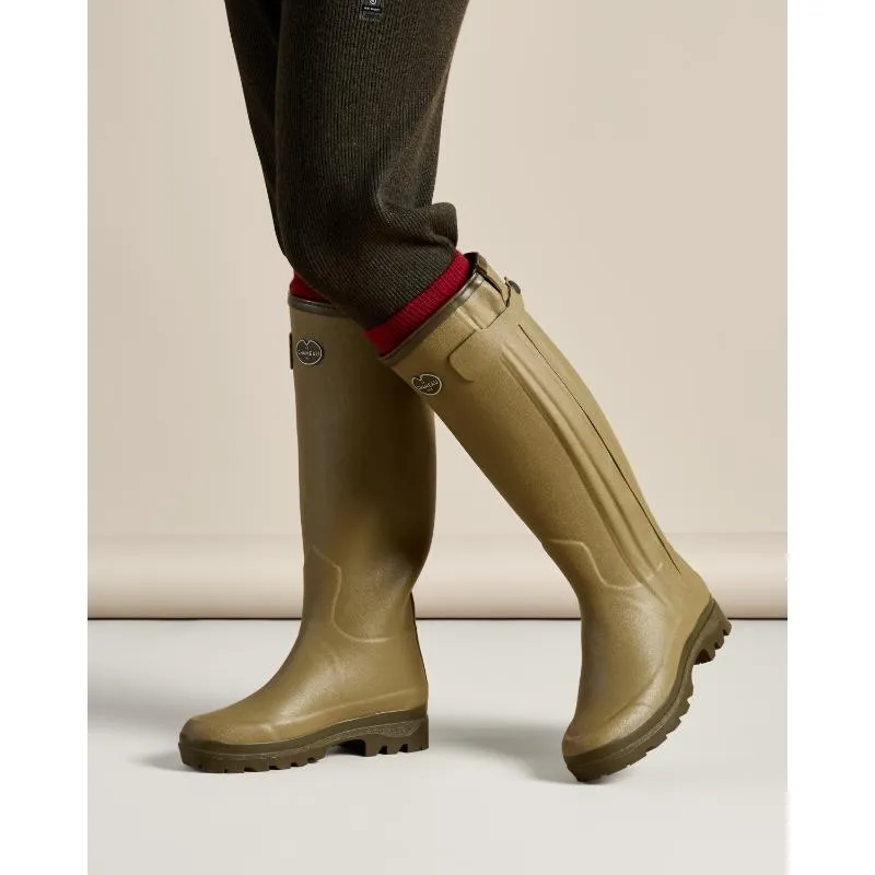Le Chameau Ladies Chasseur Neoprene Lined Full Zip Boot - Iconic Green