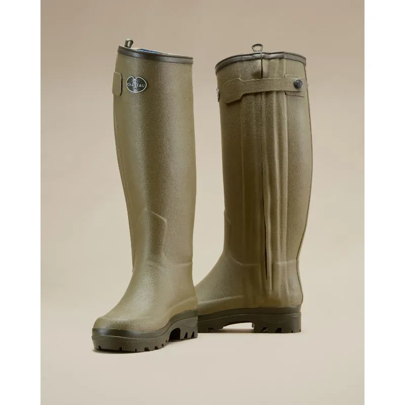 Le Chameau Ladies Chasseur Neoprene Lined Full Zip Boot - Iconic Green