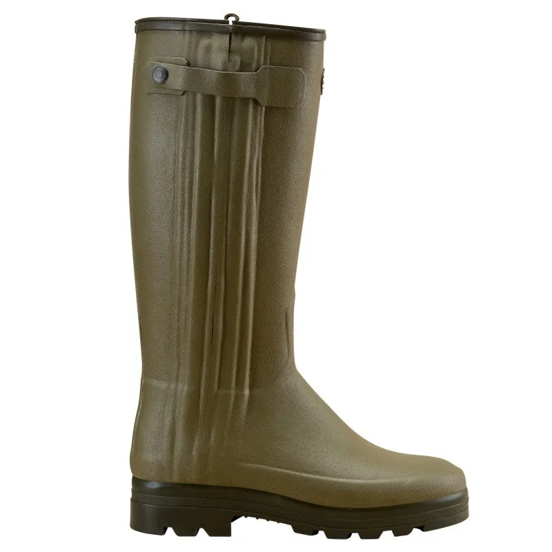 Le Chameau Mens Chasseur Neoprene Lined Full Zip Boot - Iconic Green