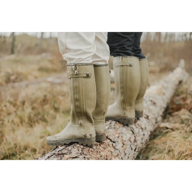 Le Chameau Mens Chasseur Neoprene Lined Full Zip Boot - Iconic Green