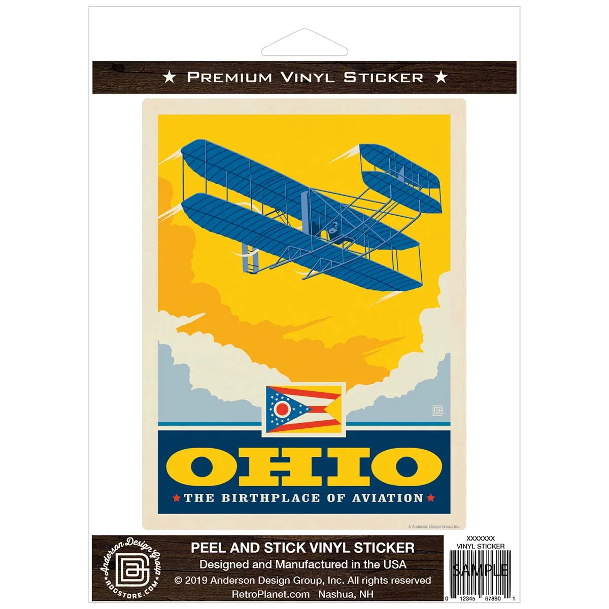 Ohio Birthplace of Aviation State Vinyl Sticker