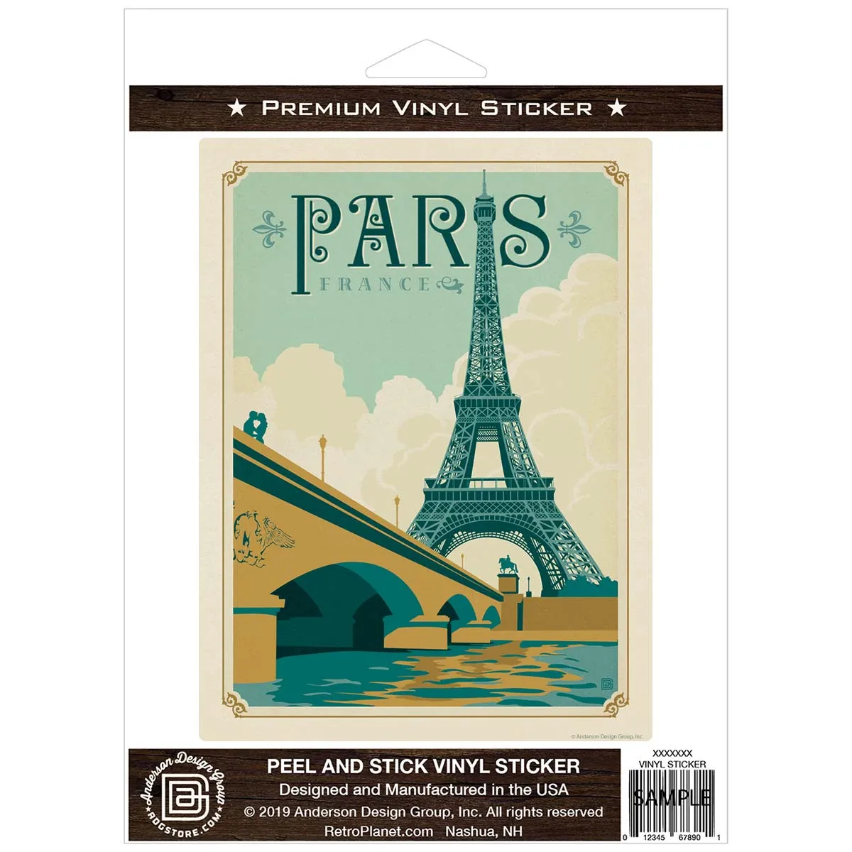 Paris France Eiffel Tower Vinyl Sticker