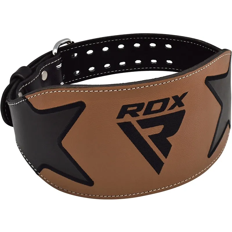 RDX 6 Inch Leather Weightlifting Gym Belt