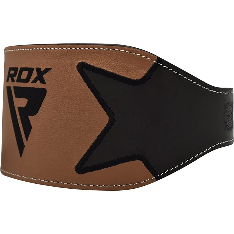 RDX 6 Inch Leather Weightlifting Gym Belt