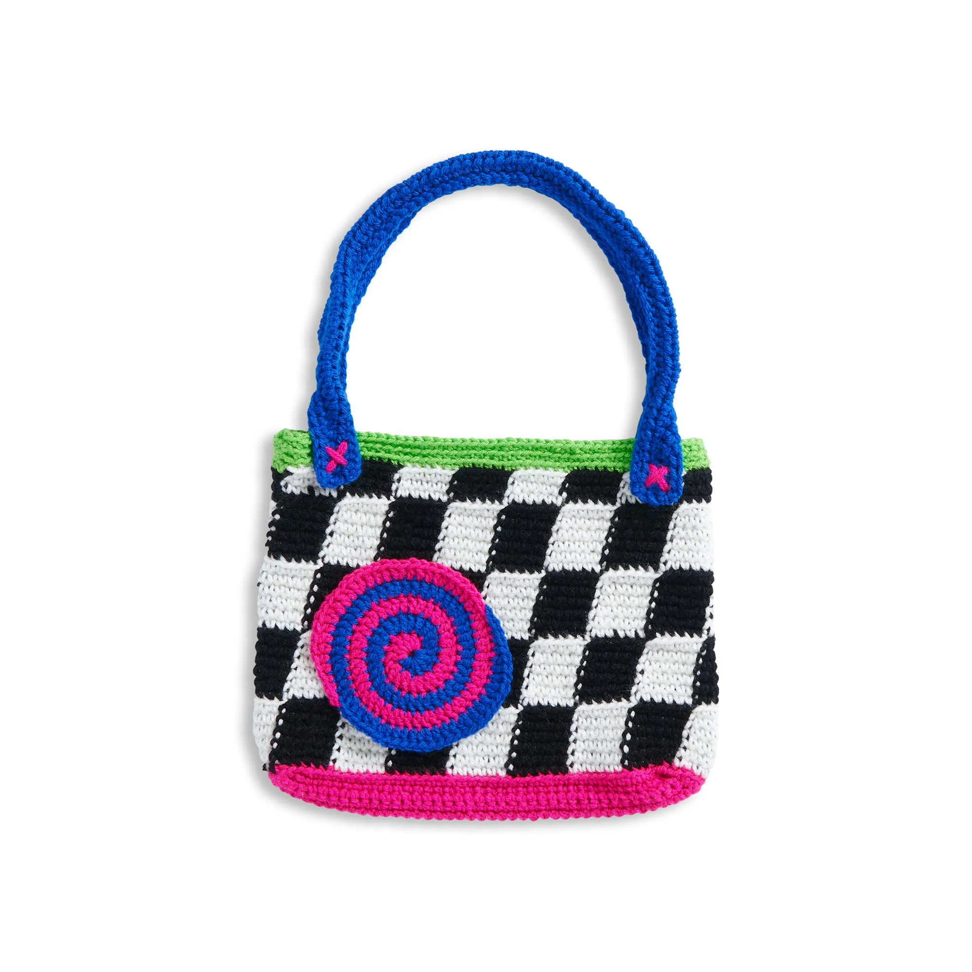 Red Heart Fun To Make Crochet Checkered Tote