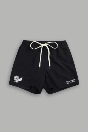 Roses While We're Here Compression Shorts in Black