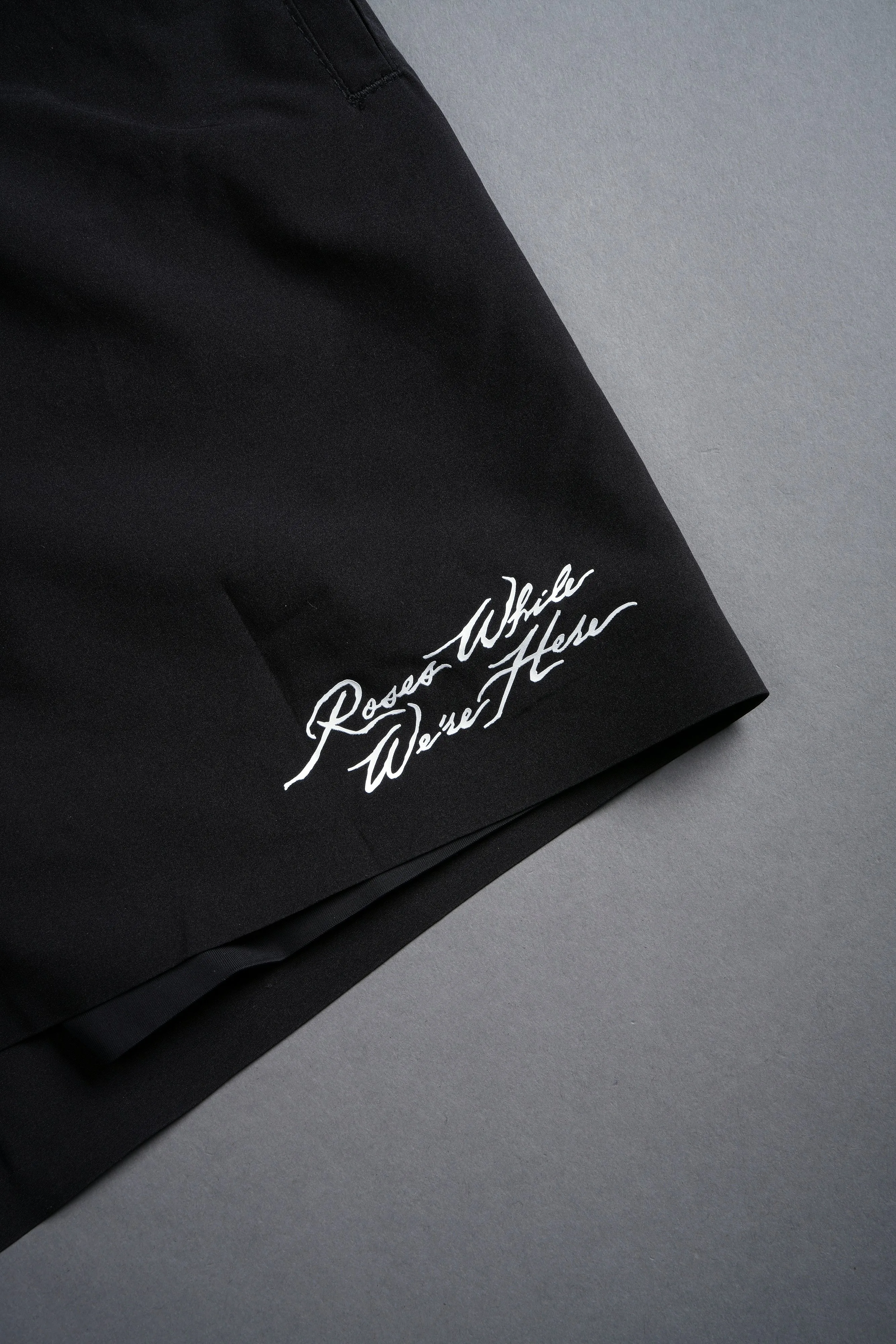 Roses While We're Here Compression Shorts in Black