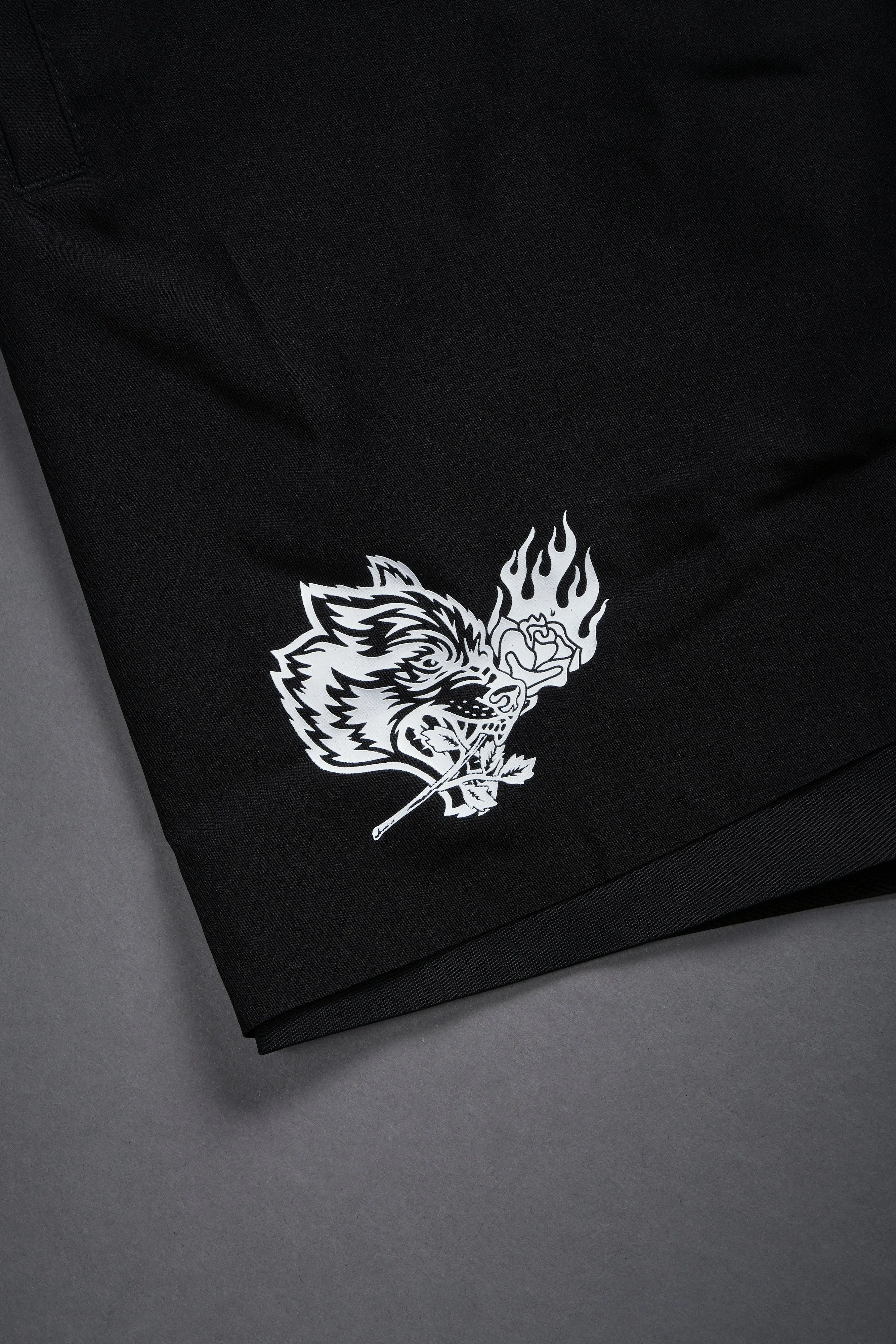 Roses While We're Here Compression Shorts in Black