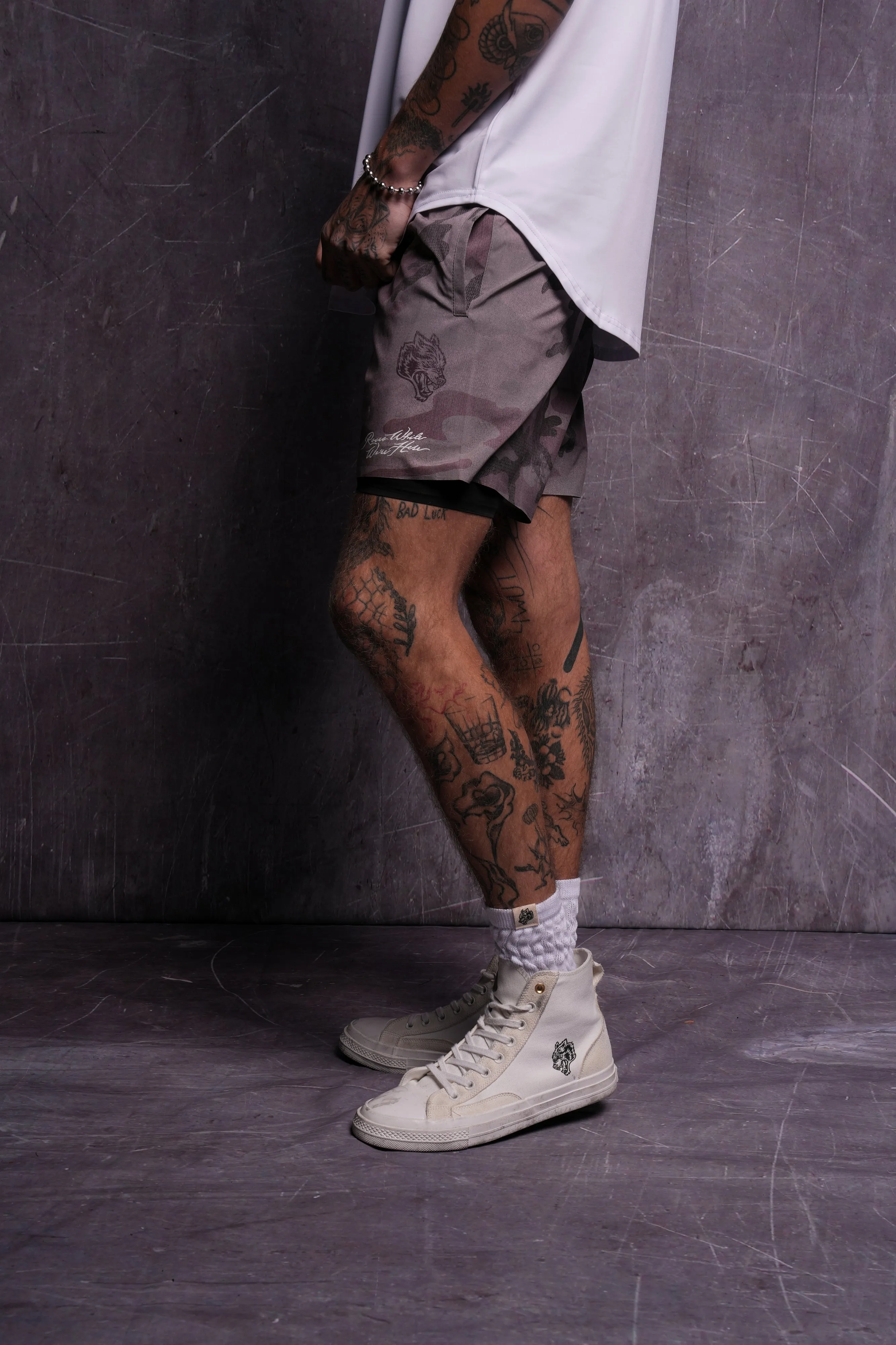 Roses While We're Here Compression Shorts in Blooming Woodland Camo