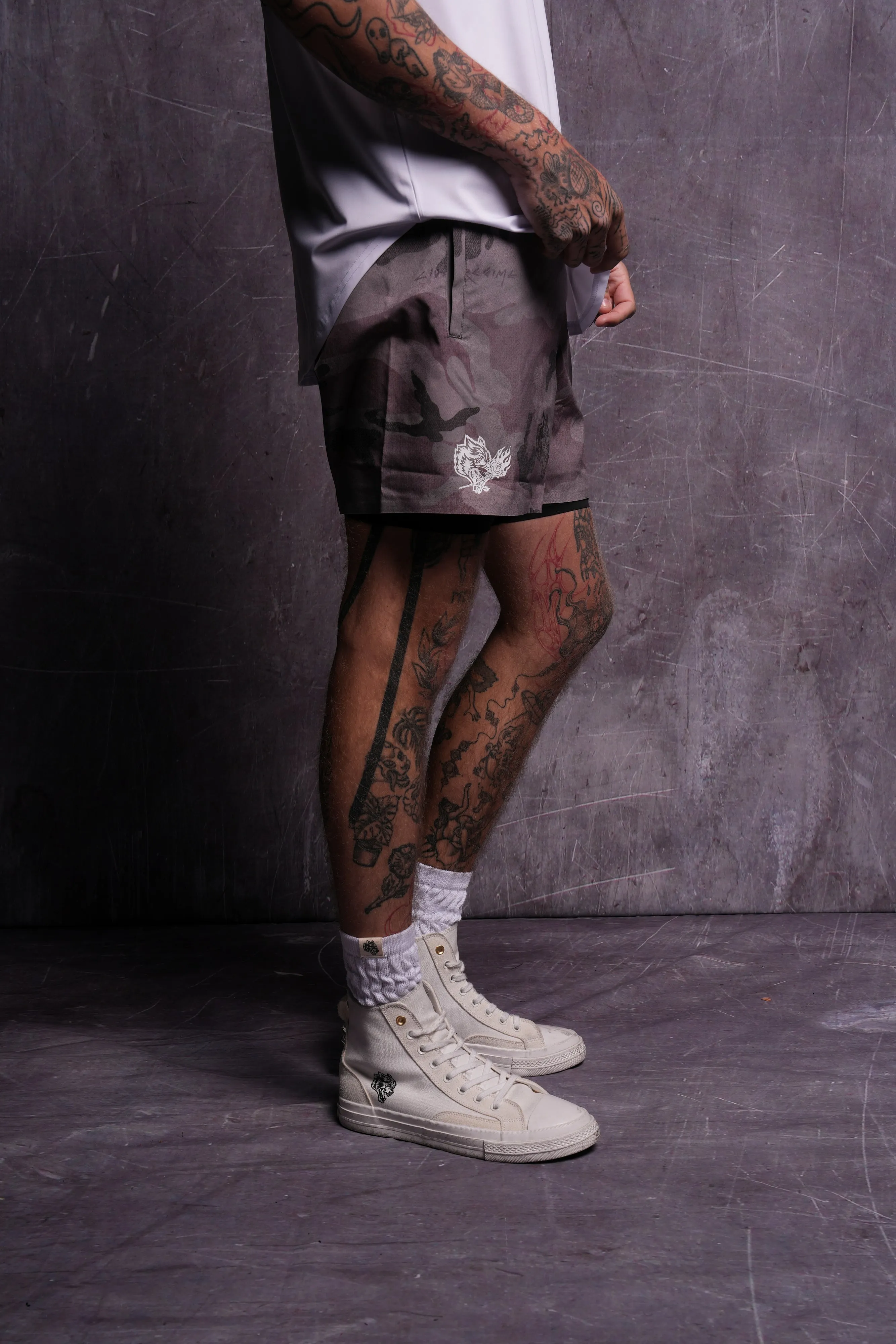 Roses While We're Here Compression Shorts in Blooming Woodland Camo