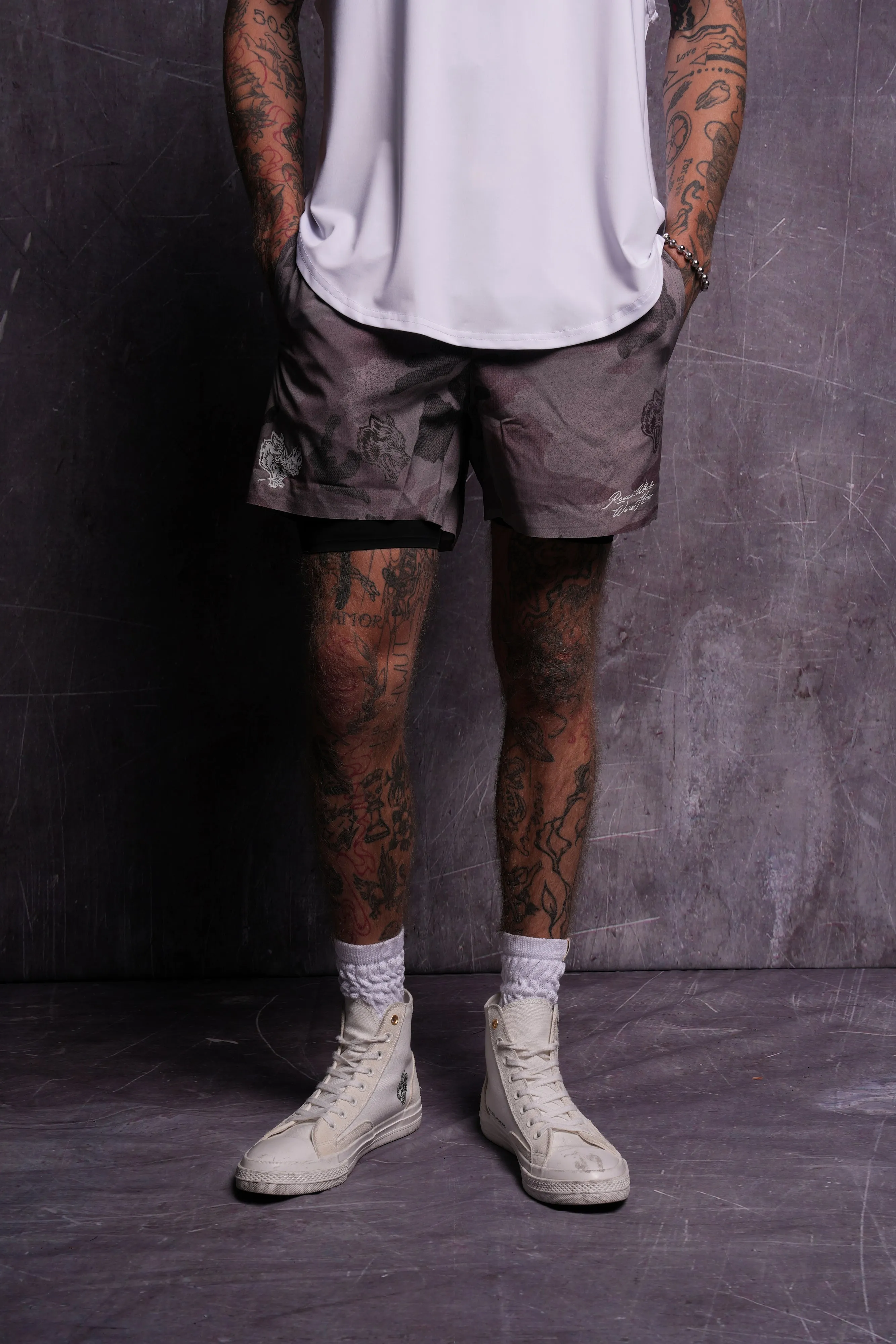 Roses While We're Here Compression Shorts in Blooming Woodland Camo