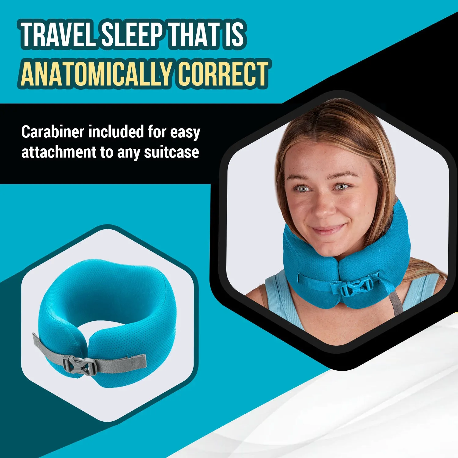 Skypillow's Neck Travel Pillow: Orthopedic, Memory Foam, Washable Cover, Carrying Case, Clip-Bid Farewell to Neck Cramps and Posture Woes!