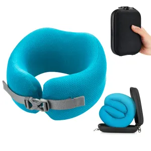 Skypillow's Neck Travel Pillow: Orthopedic, Memory Foam, Washable Cover, Carrying Case, Clip-Bid Farewell to Neck Cramps and Posture Woes!