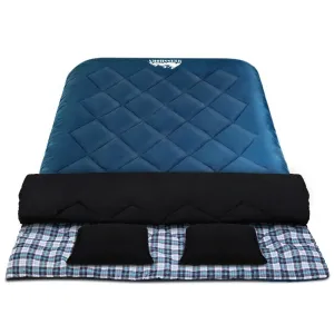 Sleeping Bag Double Camping Hiking -10C to 15C - Navy