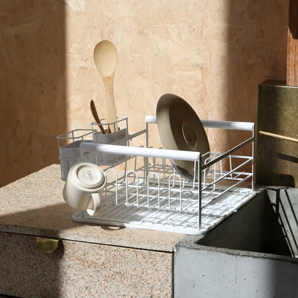 The Frame Dish Rack Removable Utensil Holders - White