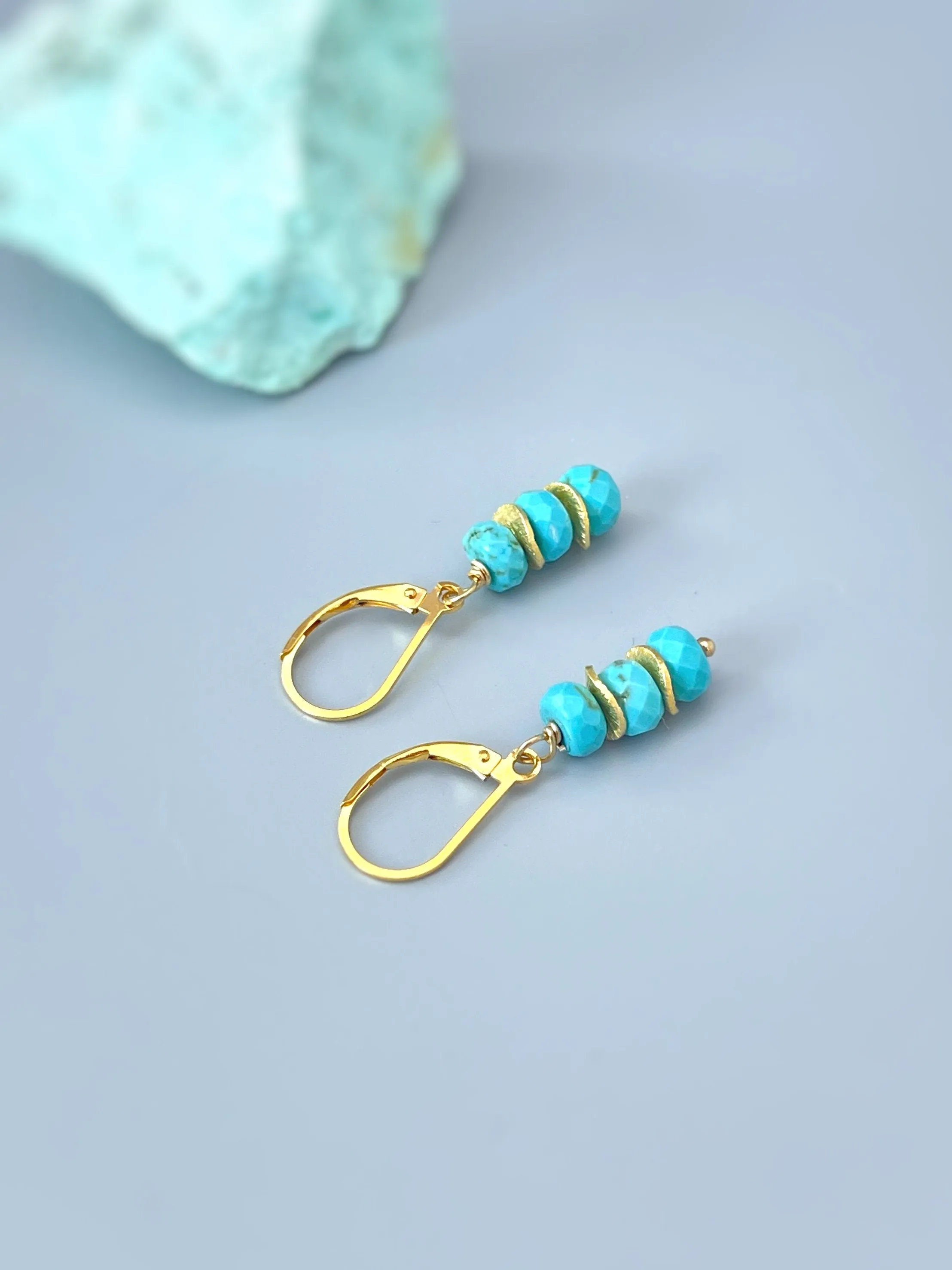Turquoise Earrings dangle silver lightweight everyday jewelry