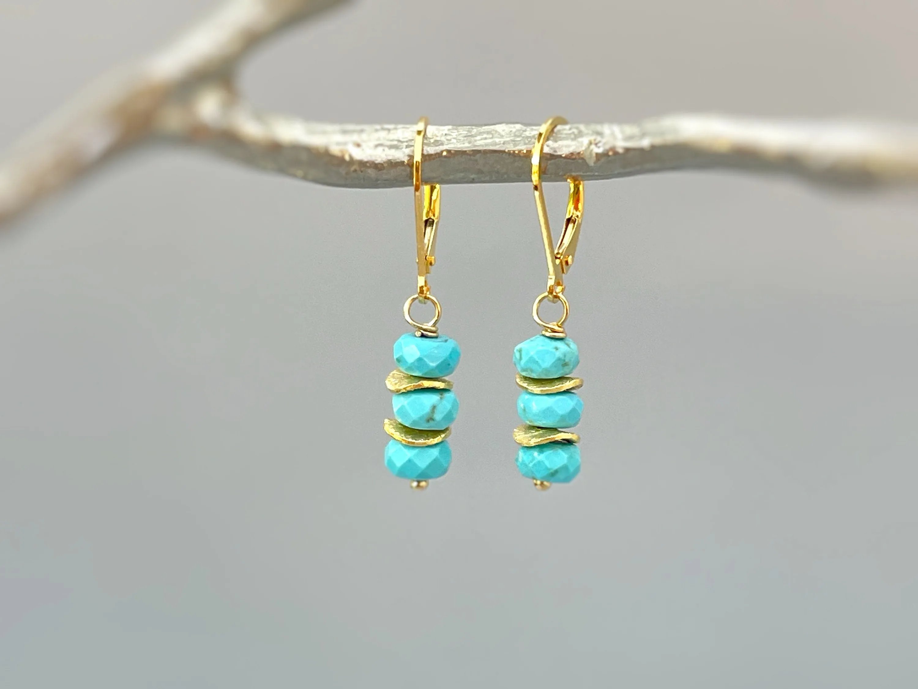 Turquoise Earrings dangle silver lightweight everyday jewelry