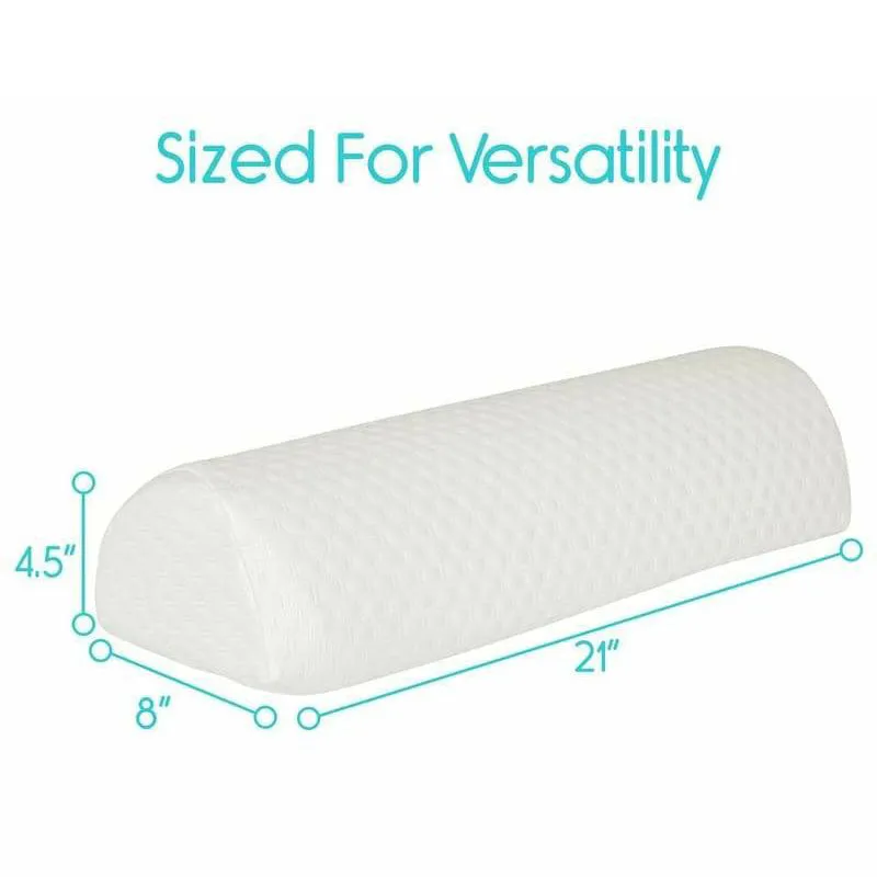 Vive Health Xtra-Comfort Half Moon Bolster Pillow - White