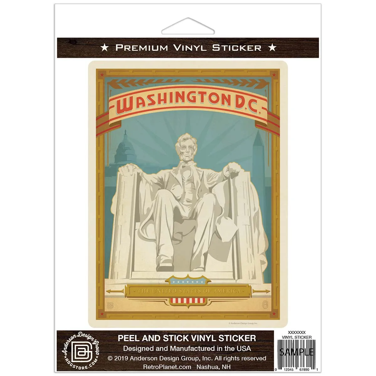 Washington DC Lincoln Memorial Vinyl Sticker