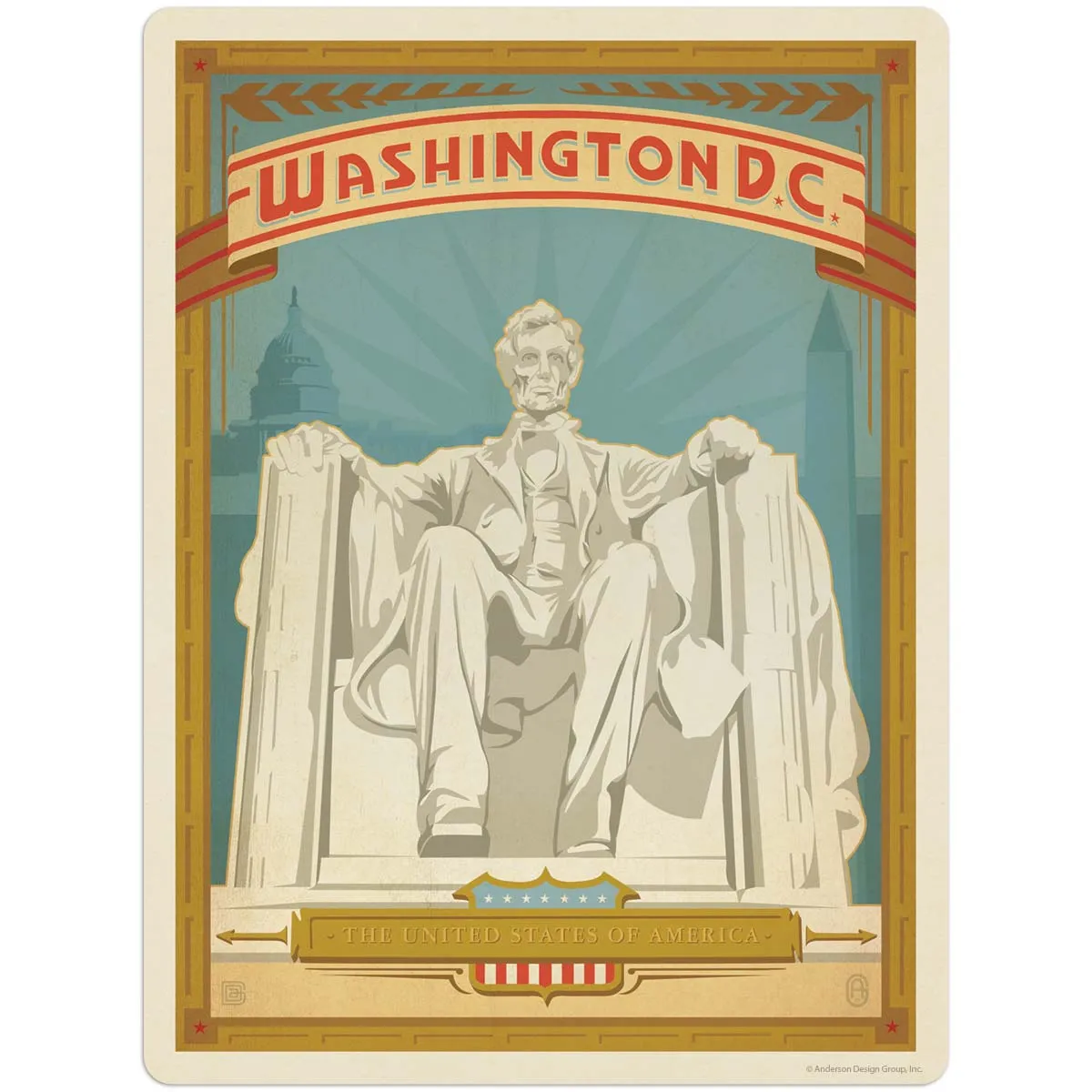 Washington DC Lincoln Memorial Vinyl Sticker