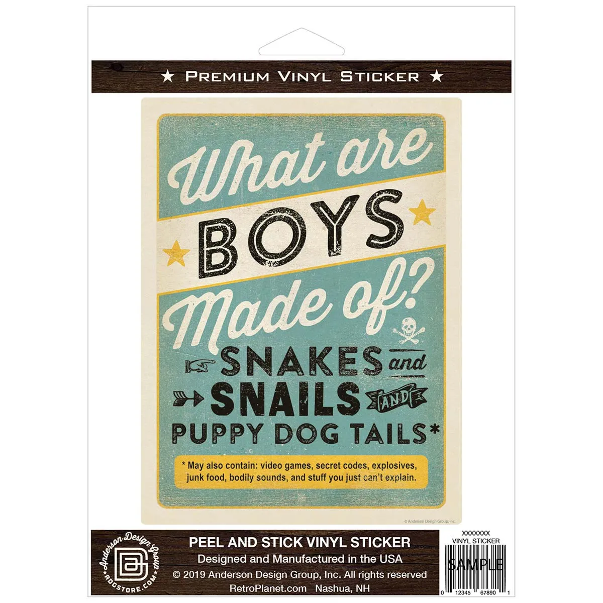 What Are Boys Made Of Vinyl Sticker