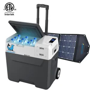 X50A Portable Solar Fridge/Freezer (52 Quarts) and 90W Solar Panel