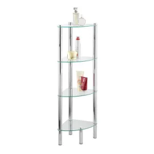 Yago 4 Tier Glass Corner Shelving Unit