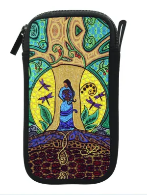 Zippered Accessories Case "Strong Earth Woman" Artwork by Metis Artist Leah Dorion